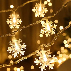 Deals, Discounts & Offers on  - Quace Christmas Snowflake Lights AC Powered Waterproof 14 LED 3M Garden Fairy Lights