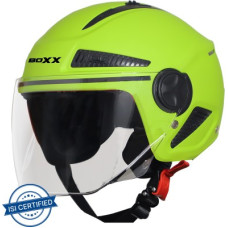 Deals, Discounts & Offers on  - Steelbird Boxx Open Face Helmet, ISI Certified Helmet in Matt Yellow Green with Clear Visor Motorbike Helmet(Matt Yellow Green)