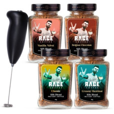 Deals, Discounts & Offers on Food and Health - RAGE Silk Combo 60gx4- Classic, Belgian Chocolate, Creamy Hazelnut, Vanilla + Frother Instant Coffee(4 x 60 g, Assorted Flavoured)