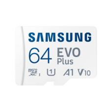 Deals, Discounts & Offers on  - Samsung EVO Plus 64GB microSDXC UHS-I U1 130MB/s Full HD & 4K UHD Memory Card with Adapter (MB-MC64KA)