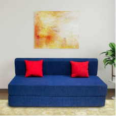 Deals, Discounts & Offers on Furniture - Bharat Lifestyle Leo 3 Seater Double Solid Wood Fold Out Sofa Cum Bed(Finish Color - Blue Delivery Condition - DIY(Do-It-Yourself))