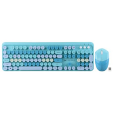 Deals, Discounts & Offers on  - ZEBRONICS Companion 301 2.4GHz Wireless Keyboard & Mouse Combo with UV Printed, Retro Style Keys, 104 + 12 Integrated Multimedia Keys, 1600 DPI, High Precision (Aqua Green)