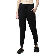 Deals, Discounts & Offers on Women - Enamor Athleisure Women's Slim Fit Mid Rise 7/8 Length Quick Dry Antimicrobial 4 Way Stretch Breathable Cotton French Terry Jogger - A401