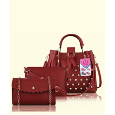Deals, Discounts & Offers on Bags, Wallets & Belts - LIKE STYLEWomen Maroon Messenger Bag - Extra Spacious(Pack of: 3)
