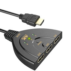 Deals, Discounts & Offers on  - Sounce 3-Port HDMI Switch 4K, 3x1 Switcher (Automatic Switching) Support Ultra HD 3D HDR Full HD 1080P HDCP, HDMI Splitter Hub Compatible with Apple TV Roku Fire TV Stick
