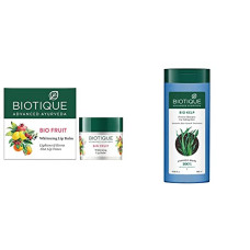 Deals, Discounts & Offers on Beauty Care - Biotique Bio Fruit Whitening Lip Balm, 12g & Biotique Bio Kelp Protein Shampoo