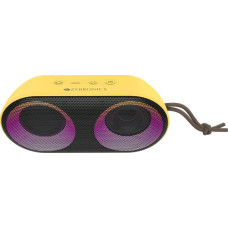 Deals, Discounts & Offers on  - Zebronics ZEB-MUSIC BOMB X MINI Bluetooth 5.0 speaker with IPX5 Waterproof, 5W RMS, Voice assistant, Powerful Bass, 11H* backup, RGB lights, mSD/FM Radio, Call function & type C charging (Yellow)