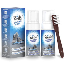 Deals, Discounts & Offers on  - Amazon Brand - Presto! Sports Shoe Cleaner with Brush, Removes Tough Stains, No Water Required, Ready to Use (Pack of 2)