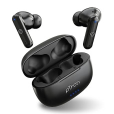 Deals, Discounts & Offers on Headphones - pTron Bassbuds Zen In-Ear TWS Earbuds with Quad ENC Mic, 50Hrs Playtime, Low Latency, Bluetooth 5.3 Wireless Headphones, Deep Bass,Touch Control,Type-C Fast Charging & IPX4 Water Resistant(Coal Black)