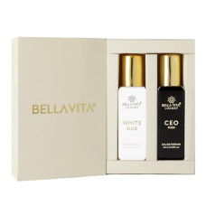Deals, Discounts & Offers on Beauty Care - Bella Vita Luxury CEO Man & White Oud Unisex Perfume Combo with Tonka, Agarwood & Orange | Woody Long Lasting EDP Fragrance Scent, Pack of 2, 20 ml Each