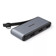 Deals, Discounts & Offers on  - PHILIPS 5 in 1 Type C USB HUB with USB C to HDMI 4K 30Hz + 3 x USB A + PD (max 100W) Dock Adapter