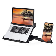 Deals, Discounts & Offers on Laptop Accessories - Portronics My Buddy Hexa 22 Laptop Stand with 360 Rotation Base, Mobile Stand, 7 Adjustable Heights, Air Ventilation, Portable & Foldable Design