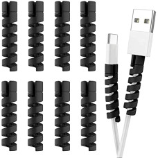Deals, Discounts & Offers on  - STRIFF 12 Pieces Highly Flexible Silicone Cable Protectors, Charger Cable Protector, Charger Protector, Wire Protector, Cable Protector, Charging Cable Protector (Black)