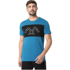 Deals, Discounts & Offers on  - MUFTIMen Printed Round Neck Pure Cotton Blue T-Shirt
