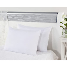 Deals, Discounts & Offers on  - Amazon Brand - Solimo Microfibre & Polyester 2-Piece Bed Pillow Set - 16 x 24 Inch, White