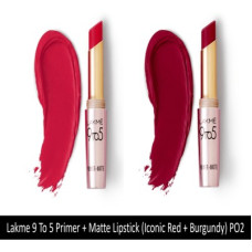 Deals, Discounts & Offers on  - Lakm 9TO5 Primer + Matte Lip Color(Burgundy Passion + Iconic Red, 7.2 g)