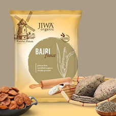 Deals, Discounts & Offers on  - Jiwa Organic Bajri Flour / Atta| Soft Fluffy Rotis | Chakki Ground Pearl Millet Flour | Naturally Gluten Free | 100% Natural Bajra | 1 kg