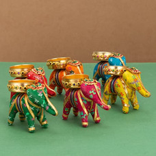 Deals, Discounts & Offers on  - JH Gallery Handcrafted Recycled Material Elephant Tealight Candle Holder Home Decoration Item