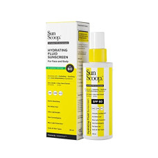 Deals, Discounts & Offers on  - SunScoop Hydrating Face & Body Fluid Sunscreen Spray | SPF 60 PA++++ | Water Resistant With Zinc Oxide | Broad Spectrum, No White Cast, Non-Comedogenic Quick Absorbing | For Men & Women | 125ml