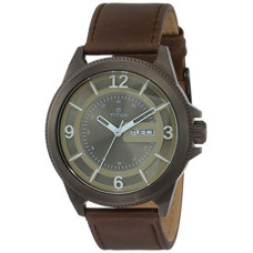 Deals, Discounts & Offers on Men - Titan Men Leather Iridescent Dials Analog Grey Watch-Nl1701Ql04, Band Color-Brown