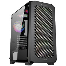 Deals, Discounts & Offers on  - ZEBRONICS VOXEL Mid-Tower Premium Gaming Cabinet, ATX, ARGB Rear Fan, LED Control Switch, Tempered Glass Panel, USB 3.0, 360mm Front or 240mm Top AIO Cooler Support with Top & Bottom Dust Filter