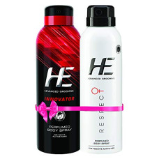 Deals, Discounts & Offers on Beauty Care - He Men's Innovator + Respect Perfume Body Spray, 150ml (Pack Of 2)