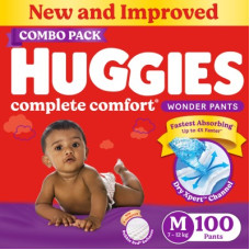 Deals, Discounts & Offers on Baby Care - Huggies Complete Comfort Wonder Pants, India's Fastest Absorbing Diaper - M(100 Pieces)
