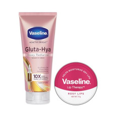 Deals, Discounts & Offers on  - Vaseline Lip Tins Rosy Lips, 17 + Vaseline Gluta-Hya Dewy Radiance, 200ml