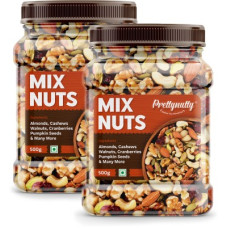 Deals, Discounts & Offers on Food and Health - Prettynutty Healthy Nutmix |Mixed Dryfruits |Source of Vitamin and Minerals-Combo(2 x 500 g)