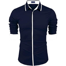 Deals, Discounts & Offers on Men - Zombom Men's Solid Cotton Blend Regular Fit Full Slevee Casual Shirts