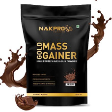 Deals, Discounts & Offers on  - Nakpro Gold Mass Gainer Powder 1 Kg, Chocolate| Lean Muscle Whey Protein Mass Gainer | 21g Protein, 68g Carb, 372 Calories Per Scoop