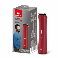 Deals, Discounts & Offers on Health & Personal Care - Havells BT6111 Beard Trimmer, Skin Firendly Stainless Steel Blades, 90 mins runtime, up to 13 mm length settings, 2 Years Guarantee (Red)