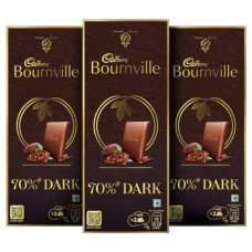Deals, Discounts & Offers on  - Cadbury Bournville Rich Cocoa 70% Dark Chocolate Bar, 3 x 80 g