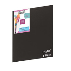Deals, Discounts & Offers on  - Eduway Medium Grain 8x10 inch Cotton Black Canvas Board- Pack of 1, (20x25 cms) with 4mm MDF Board Backing,