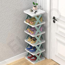 Deals, Discounts & Offers on  - ELISCO Layer Shoes Stand, Plastic Adjustable Shoe Rack, Folding Shoe Rack, Easy Assembly and Stable in Structure, Corner Storage Cabinet
