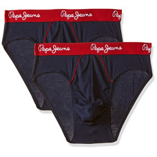 Deals, Discounts & Offers on Men - [Sizes 75 CM, 85 CM, 95 CM] Pepe Jeans Innerwear Men's Solid Cotton Antibacterial Brief (Pack of 2)