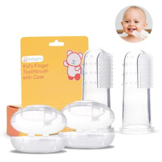 Deals, Discounts & Offers on  - BabyPro Baby Finger Toothbrush with Storage Case, Premium Silicone Toothbrush with Soft Bristles for Babies, Tongue Cleaner