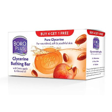 Deals, Discounts & Offers on  - BoroPlus Glycerine Bathing Bar With Swiss Apple & Almond Oil (125g, Buy 4 Get 1 free)