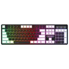 Deals, Discounts & Offers on  - Ant Esports MK1400 Pro Backlit Membrane Wired Gaming Keyboard with Mixed Colour Lighting, White & Black Keycaps, Double Injection Key Caps - Black