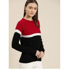 Deals, Discounts & Offers on  - [Size S] her by invictusWomen Colorblock Round Neck Black Sweater