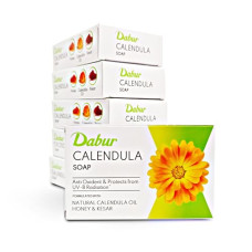 Deals, Discounts & Offers on  - Dabur Calendula Soap - 450g (Pack of 6, 75g each) | Power of Soothing Calendula Oil | For Scarring & Sunburn | Reduces Acne & Blemishes | Calms & Replenishes Skin | For All Skin Types