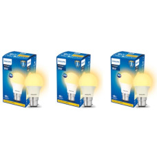 Deals, Discounts & Offers on  - Philips 9-Watts B22 LED Warm White LED Bulb, Pack of 3, (Ace Saver)