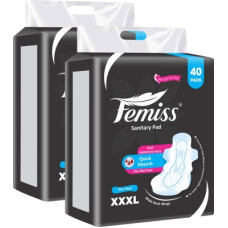 Deals, Discounts & Offers on  - Femiss Sanitary Pads For Women and Girls Trifold pads(XXXL-Size, 320 MM,( 40 Pads Each) Sanitary Pad(Pack of 2)
