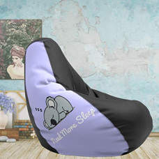 Deals, Discounts & Offers on Furniture - ComfyBean - Designer Bean Bag Filled with Beans - Printed - Bean Bag - Size : XXXL - Color : Need More Sleep - Lavender & Black