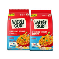 Deals, Discounts & Offers on  - WickedGud Curry Nourishing Instant Noodles (201gm x 2) | Healthy Noodles | No Maida | No Oil | No MSG | High Protein | High Fibre | Cholesterol Free