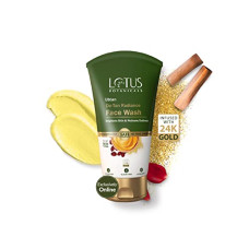 Deals, Discounts & Offers on Beauty Care - Lotus Botanicals Ubtan De-Tan Radiance Face Wash | Infused with 24K Gold | For Glowing & Rejuvenated Skin, Anti-Tan | No Silicon, No Sulphates, Non-Comedogenic, No Preservatives | 100ml