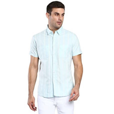 Deals, Discounts & Offers on Men - Dennis Lingo Men's Striped Slim Fit Cotton Casual Shirt with Spread Collar & Half Sleeves