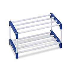 Deals, Discounts & Offers on  - Ebee 4 Pair Metal Shoe Stand (Blue, 2 Shelves)