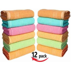 Deals, Discounts & Offers on  - AK Textiles Cotton 400 GSM Hand Towel Set(Pack of 12)