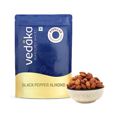 Deals, Discounts & Offers on  - Amazon Brand - Vedaka Roasted Almond 200g | Black Pepper Flavoured | Premium, Crunchy & Delicious Snack | Resealable Pouch